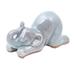 Elephant Puppy Pose,'Hand Made Ceramic Elephant Yoga Figurine'