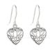 Heartfelt Beauty,'Artisan Crafted Sterling Silver Heart Earrings from Thailand'
