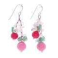 Pink Paradise,'Handcrafted Multi-Gemstone Pink Dangle Earrings'