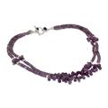 Amethyst strand necklace, 'Lilac Dance'