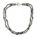 Labradorite and garnet necklace, 'India Twilight'