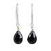 Gold accent onyx dangle earrings, 'Effortless Glam'