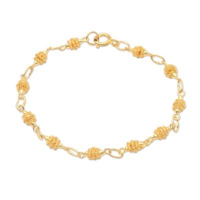 Indian Style,'Gold-Plated Sterling Silver Filigree Bracelet'