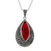 Scarlet Dance,'Red Onyx Pendant Necklace from Thailand'