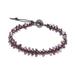 Spiritual Side in Brown,'Hand Knotted Macrame Agate and Leather Cord Bracelet'