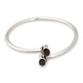 Balinese Garnet and Sterling Silver Bangle Bracelet 'Bound To You'