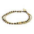 Ringing Beauty,'Tiger's Eye and Brass Beaded Anklet from Thailand'