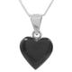 Mayan Heart in Black,'Black Jade Sterling Silver Heart Pendant Necklace Guatemala'