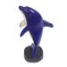 Blue Dolphin,'Handmade Wood Dolphin Statuette in Blue from Ghana'