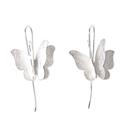 Silver Butterfly,'Brushed Sterling Silver Butterfly Drop Style Earrings'