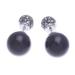 Double Duty,'Onyx and Marcasite Button Earrings'