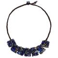 A Sense of Nature,'Thai Crocheted Cord Necklace with Lapis Lazuli Chips'