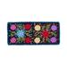 Flower Palace,'Black and Multicolored Short Wool Table Runner'