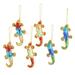 Holiday Cheers,'Christmas Ornaments of Colorful Sequin Lizards (set of 6)'