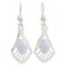 'Lilac Peacock' - Artisan Crafted Sterling Silver Jade Dangle Earrings