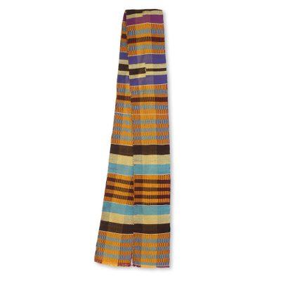 Progress,'Multicolor Stripe African Kente Cloth Scarf (4 Inch Width)'