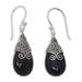 Onyx dangle earrings, 'Misty Mountain'