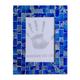 Mosaic glass photo frame, 'Silver Beach' (4x6)