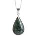 '925 Silver Green & Black Jade Double-Sided Pendant Necklace'
