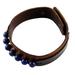 Rock Party,'Men's Lapis Lazuli and Leather Thai Wristband Bracelet'
