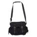 Journey to Manu in Black,'Leather Accented Roomy Canvas Messenger Bag in Black'