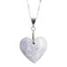 'Sterling Silver & Jade Double-Sided Heart Pendant Necklace'