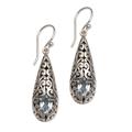 Dangling Vines,'Handcrafted Blue Topaz and Sterling Silver Dangle Earrings'