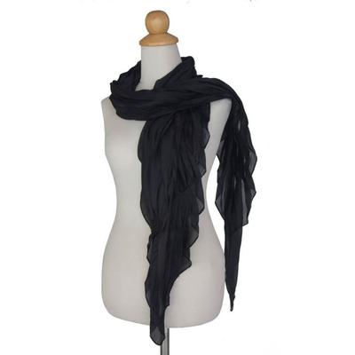 Pleated scarf, 'Evolving Black'