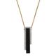 Art Deco Glam,'Onyx and Cubic Zirconia Pendant Necklace with 18K Gold'