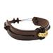 Fortunate Son in Brown,'Men's Leather and Brass Wristband Bracelet'