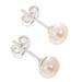 Perfectly Pink,'Elegant Pink Cultured Pearl Stud Earrings'