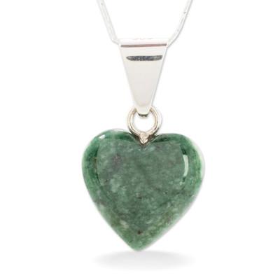 'Love Immemorial' - Artisan Crafted Heart Shaped Jade Pendant Necklace