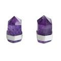Intuitive Energy,'Hand Cut Prism Amethyst Stud Earrings from Brazil'