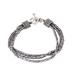 Handcrafted Sterling Silver Braided Bracelet 'Fountainhead'