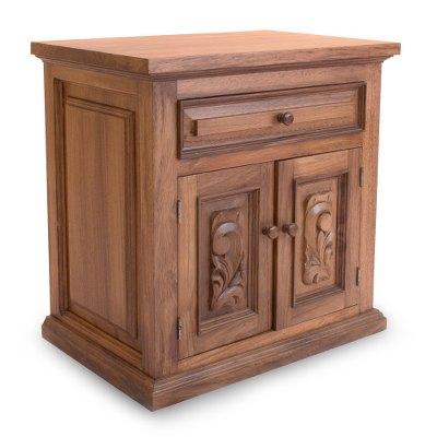 Colonial Blossom,'Handcrafted Large Colonial Parota Wood Cabinet'