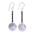 First Breathe,'Cultured Pearl and Spinel Dangle Earrings'