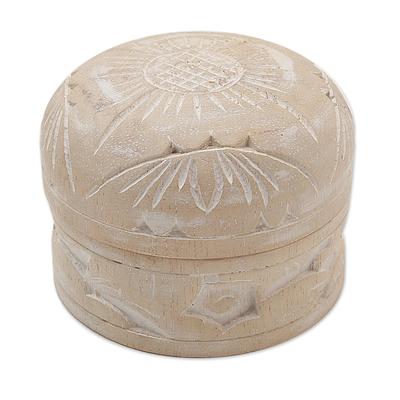 Bougainvillea Bloom,'Hand Carved Floral Decorative Wood Box from Bali'