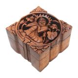 Restful Buddha,'Buddha-Themed Suar Wood Puzzle Box'