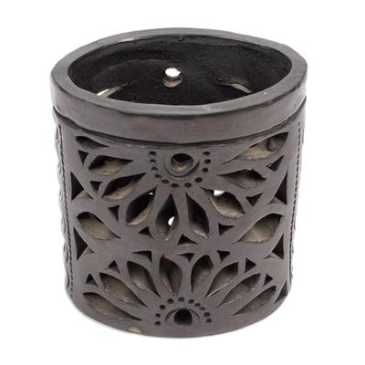 Oaxacan Ellipse,'Oaxaca Barro Negro Ceramic Oval Pencil Holder'