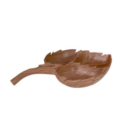 Walnut wood catchall, 'Chinar II'