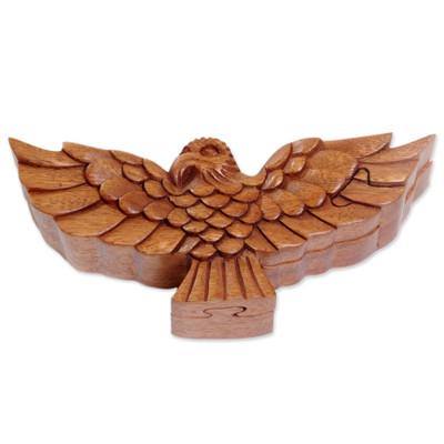 Garuda Bird,'Hand Made Wood Puzzle Box of a Bird from Indonesia'