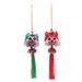 'Handmade Cotton-Blend Ornaments with Owl Motif (Pair)'