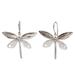 Sterling silver filigree earrings, 'Poised Dragonflies'