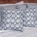 Misty Morning,'Square Cotton Cushion Covers in Grey and White Print (Pair)'