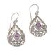 Celuk Eternity,'Handmade Amethyst and Sterling Silver Dangle Earrings'