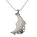 Resting Moon,'Amethyst Crescent Moon Pendant Necklace from Bali'