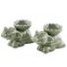 Polite Elephants,'Green Ceramic Elephant Incense Holders (Pair)'