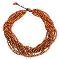 Wood torsade necklace, 'Lamphan Belle'