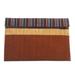 Lurik Guardian Brown,'100% Cotton Brown Striped Tablet Sleeve from Indonesia'