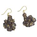 Majestic Woodland,'Brown Agate Cluster Earrings from West Africa'